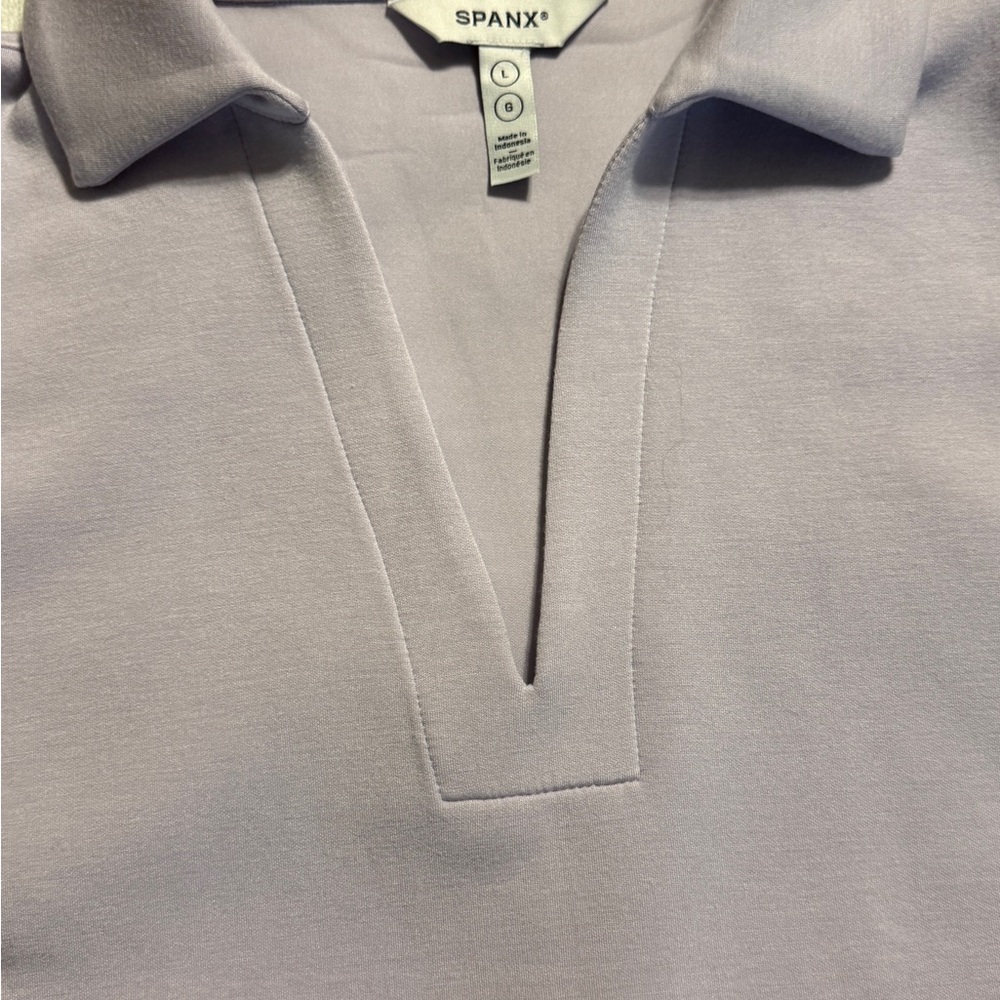 SPANX Lavender V-Neck Polo